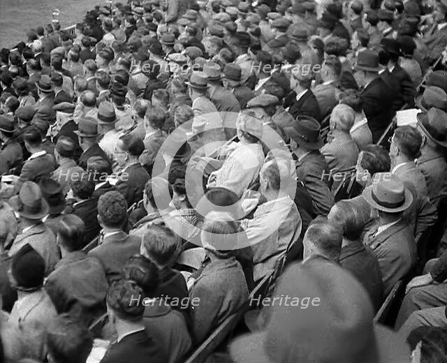 British Crowds Watching a Cricket Match, 1943-1944. Creator: British Pathe Ltd.