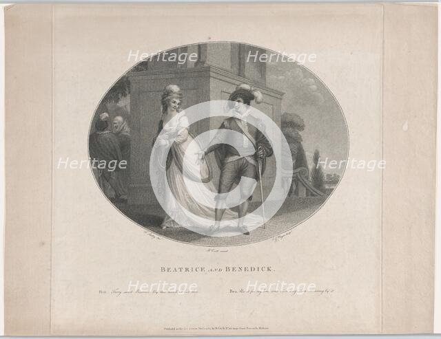 Beatrice and Benedick (Shakespeare, Much Ado About Nothing, Act 4, Scene 1), Au..., August 12, 1784. Creator: Charles Gauthier Playter.