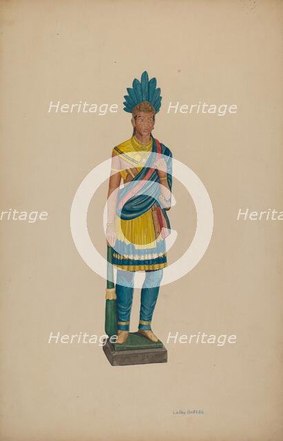Cigar Store Indian, c. 1941. Creator: LeRoy Griffith.