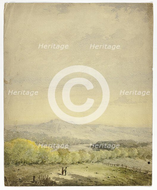 Couple Holding Hands in a Field, 1800-1899. Creator: Unknown.