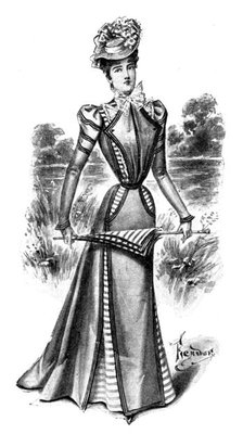 Ladies' Page: a charming gown, 1898. Creator: Picador.