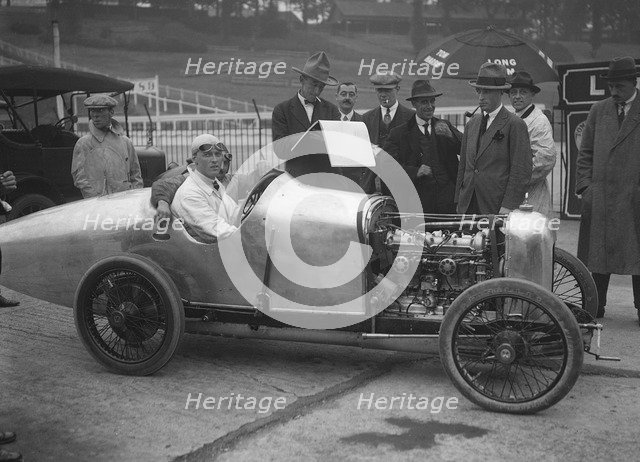Henry Segrave in his Talbot-Darracq at the JCC 200 Mile Race, Brooklands, Surrey, 1921. Artist: Bill Brunell.