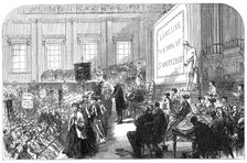 Distribution of prizes to ragged-school pupils at Exeter Hall, 1868. Creator: Unknown.