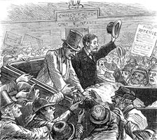 Metropolitan Boroughs election sketches: a popular candidate, 1874. Creator: Unknown.