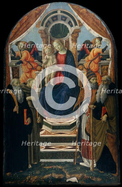 Madonna and Child Enthroned with Saints and Angels. Creator: Francesco Botticini.
