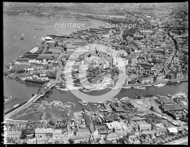Poole Old Town and the waterfront, Poole, 1936. Creator: Aeropictorial Ltd.