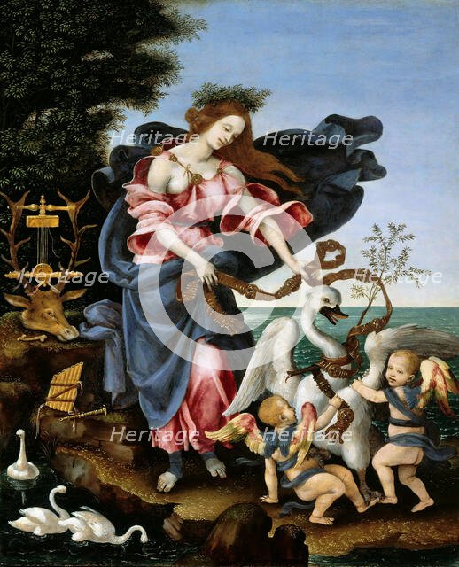 Allegory of Music (Muse Erato), c. 1500. Creator: Lippi, Filippino (1457-1504).