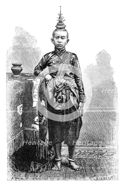 Cambojan, eldest son of Narodom, 1895.Artist: Charles Barbant