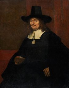 Portrait of a Man in a Tall Hat, c. 1663. Creator: Rembrandt Harmensz van Rijn.
