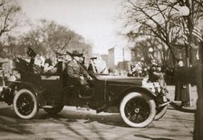 US President Warren G Harding returning from his inauguration, Washington DC, USA, 4th March 1921. Artist: Unknown