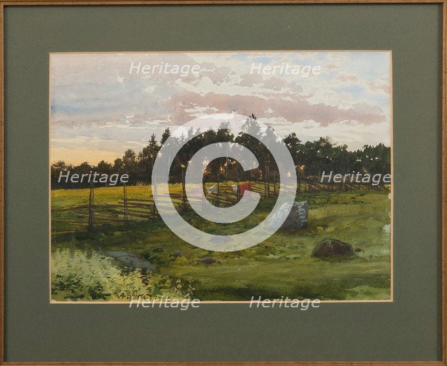 Summer evening, 1893. Artist: Benois, Albert Nikolayevich (1852-1936)