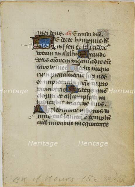 Illuminated Manuscript Leaf from a Book of Hours, n.d. Creator: Unknown.