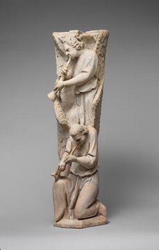 Pilaster of Angels Sounding Trumpets from the Parapet of a Pulpit, Central Italian, 1302-10. Creator: Unknown.