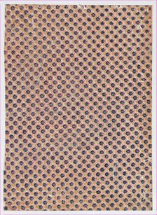 Sheet with overall crisscrossing pattern with large dots, 19th century. Creator: Anon.