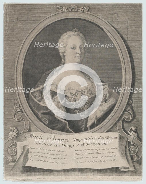 Portrait of Marie-Thérèse, 1747. Creator: Johann Christoph Reinsperger.