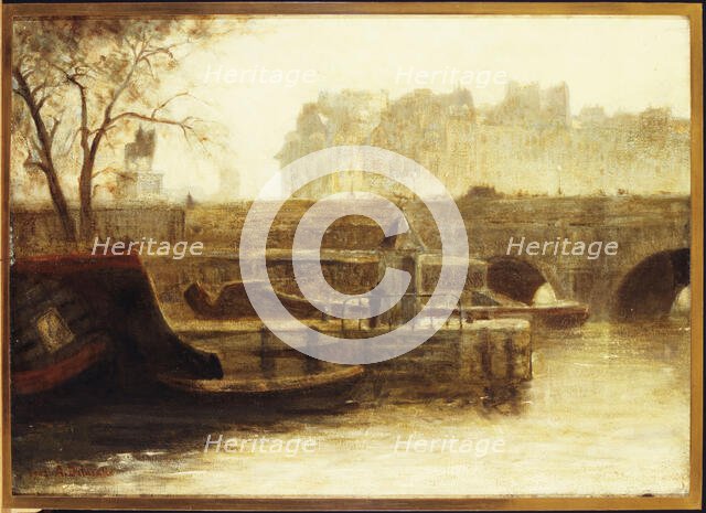 Pont-Neuf and Ile de la Cite, seen from the Quai Conti, 1902. Creator: Mathilde Angele Delasalle.