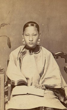 Young Woman with Earrings, 1870s. Creator: Unknown.