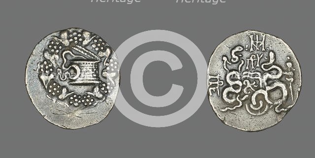 Tetradrachm (Coin) Depicting a Cista with Snake, 133-67 BCE. Creator: Unknown.