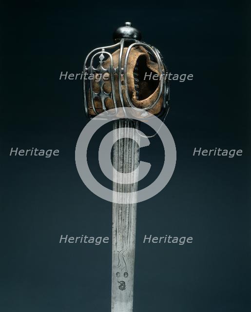 Basket-Hilted Broadsword,  Hilt: c. 1720, Blade: early 1700s. Creator: Unknown.