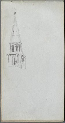 Sketchbook, page 44: Church Spire. Creator: Ernest Meissonier (French, 1815-1891).