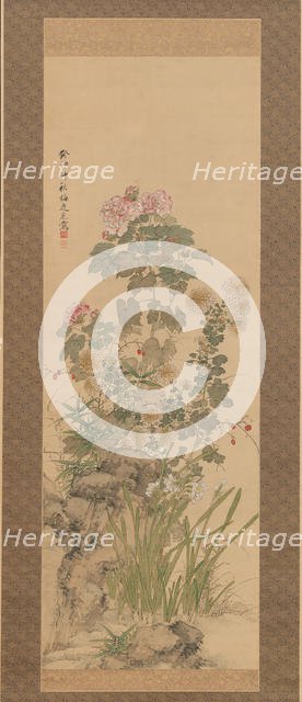 Autumn Flowers, 1843. Creator: Yamamoto Baiitsu.