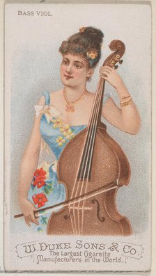 Bass Viol, from the Musical Instruments series (N82) for Duke brand cigarettes, 1888., 1888. Creator: Schumacher & Ettlinger.