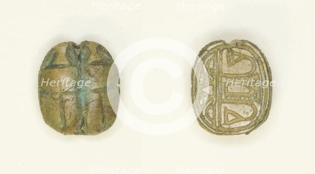 Scaraboid: Two Scarabs Side By Side, Egypt, New Kingdom, Dynasties 18-20 (about 1550-1069 BCE). Creator: Unknown.