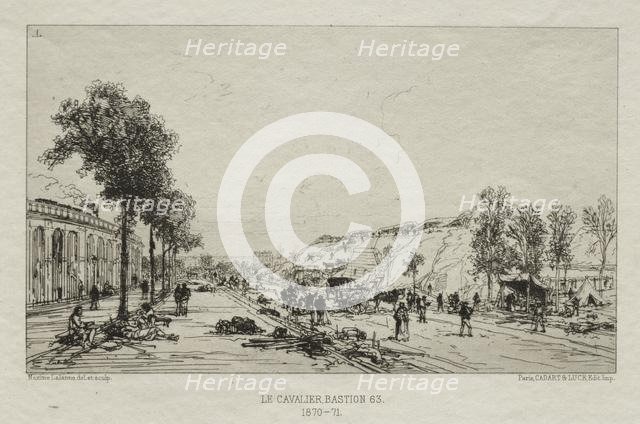 Souvenirs artistiques du Siège de Paris: Le Cavalie (Bastion 63), 1870-71. Creator: Maxime Lalanne (French, 1827-1886); Cadant.