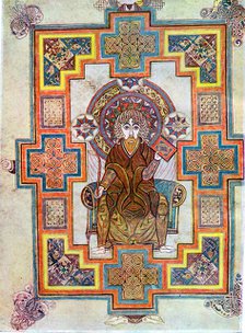Portrait of Saint John from the Book of Kells, c800. Artist: Unknown