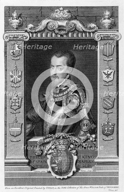Philip II, King of Spain from 1556, (1735). Artist: George Vertue