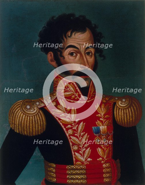 Portrait of Simón Bolívar, 1823. Creator: Anonymous.