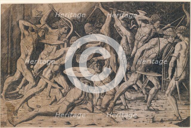 Battle of Hercules and the Giants, 15th century., 15th century. Creator: Anon.