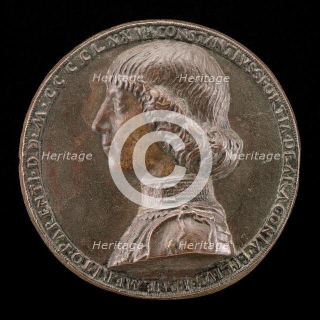 Costanzo Sforza, 1447-1483, Lord of Pesaro 1473 [obverse], 1475. Creator: Gianfrancesco Enzola.