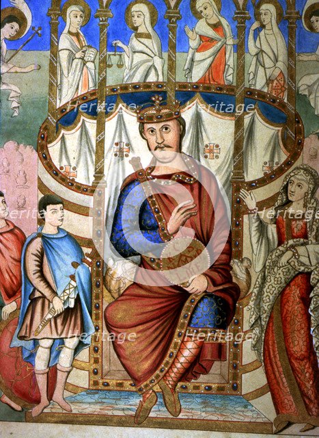 Charles II 'The Bald' '(823-877), king of France, Emperor of the West, facsimile of the Miniature…