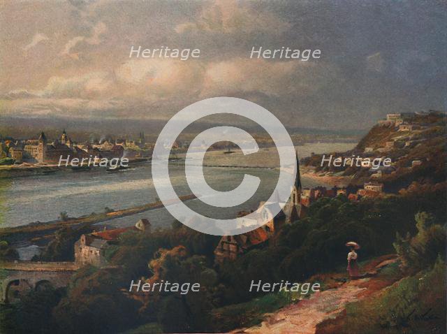 'Coblenz und Ehrenbreitstein', (Coblenz and Ehrenbreitstein Fortress), 1923. Creator: Nikolai of Astudin.