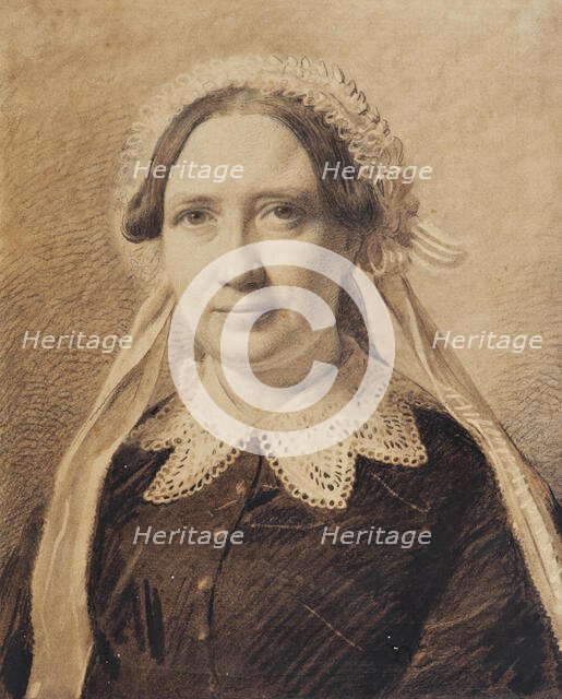 Portrait of Frederikke Vilhelmine Hage, born Faber, 1851. Creator: Constantin Hansen.