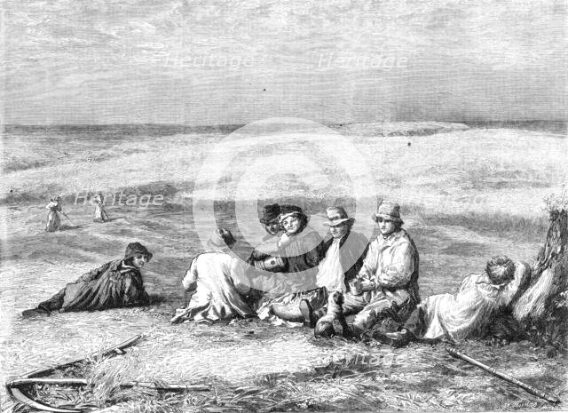 "Hay-makers", by J. Linnell, Sen., from the Exhibition of the Royal Academy, 1864. Creator: W Thomas.