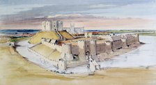 Illustration of York Castle, North Yorkshire, as it might have been in the late 13th century, 1985. Artist: Terry Ball