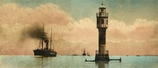 'Canal of Suez. The bitter lakes - The north light-house', c1918-c1939. Creator: Unknown.