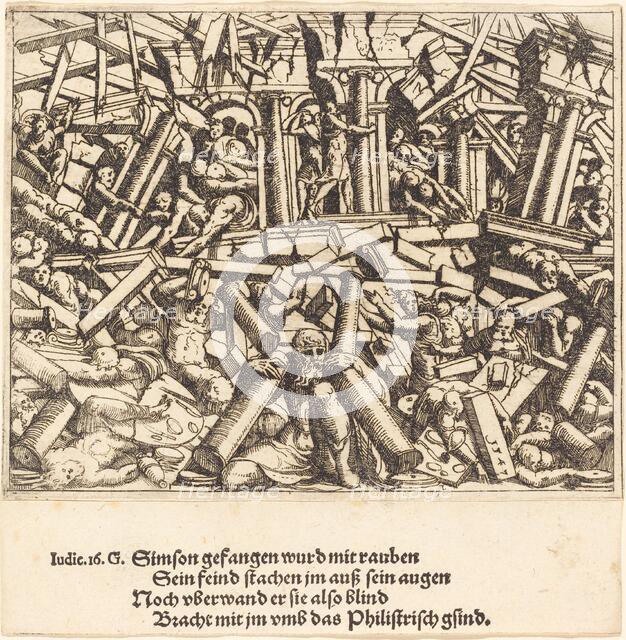 The Death of Samson, 1547. Creator: Augustin Hirschvogel.