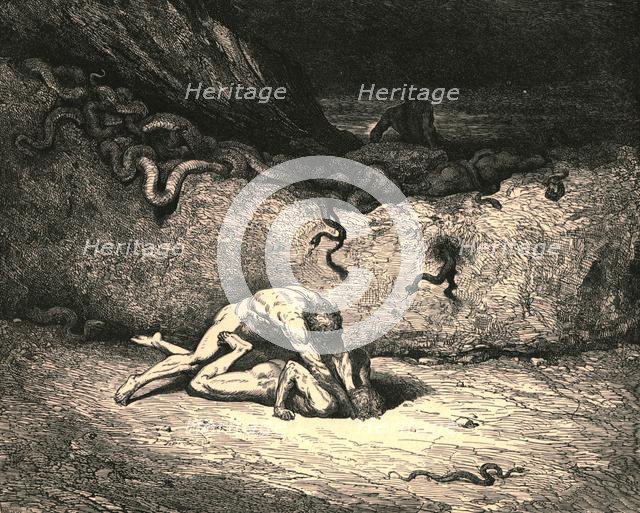 'That sprite of air is Schicchi; in like mood of random mischief vents he still his spite', c1890.  Creator: Gustave Doré.