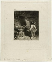 The Small Forge, 1843. Creator: Charles Emile Jacque.