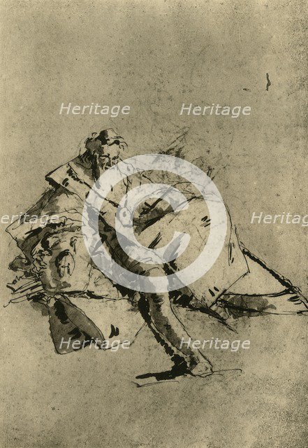 'Old Man seated', 18th century, (1928). Artist: Pupil of Tiepolo.