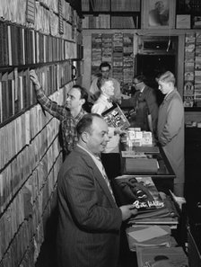 Portrait of Herbie Hill, Lou Blum, and Jack Crystal, Commodore Record Shop, N.Y., ca. Aug. 1947. Creator: William Paul Gottlieb.