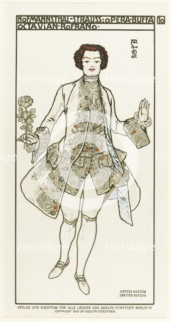 Costume Design for the opera Der Rosenkavalier (The Knight of the Rose) by Richard Strauss, 1910. Artist: Roller, Alfred (1864-1935)