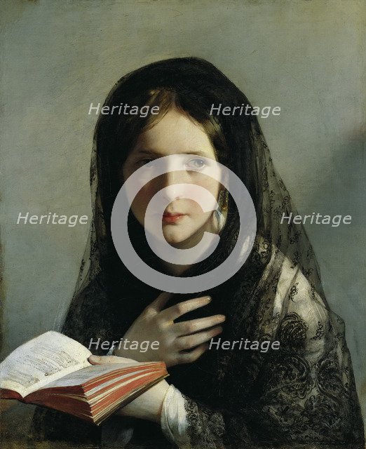 Lost in Her Dreams. Artist: Amerling, Friedrich Ritter von (1803-1887)