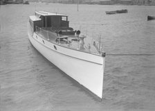 A 45 ft Wolseley cabin launch. Creator: Kirk & Sons of Cowes.