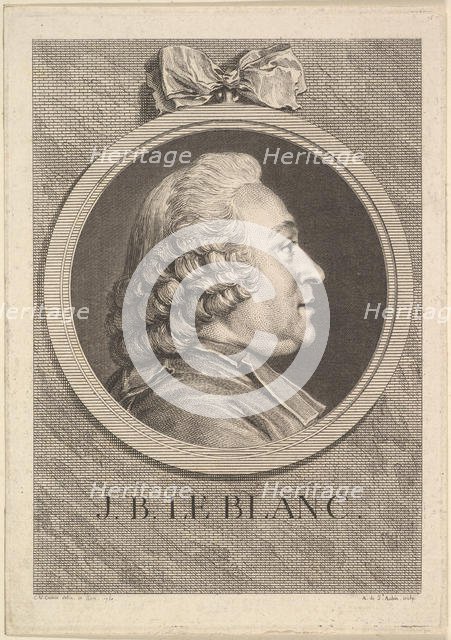 Portrait of Jean-Baptiste Le Blanc, 1750. Creator: Augustin de Saint-Aubin.