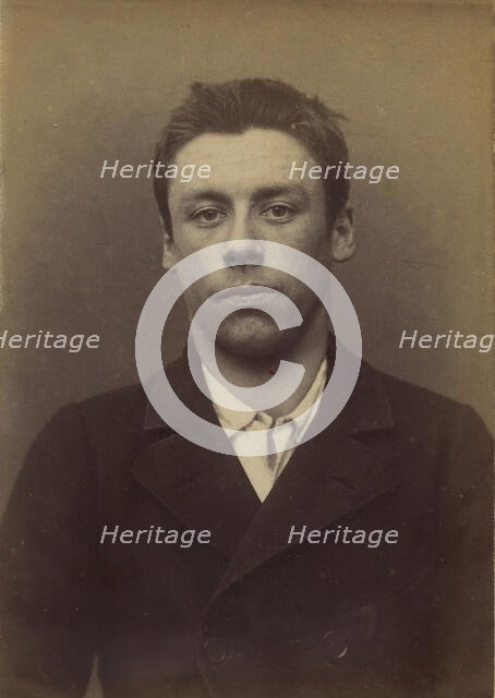 Bouchez. Louis. 19 ans, né le 29/8/75 à Paris XXe. Sculpteur. Anarchiste. 6/1/94., 1894. Creator: Alphonse Bertillon.