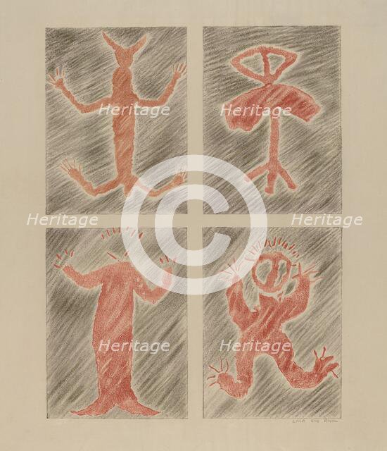 Petroglyph Design, 1935/1942. Creator: Lala Eve Rivol.